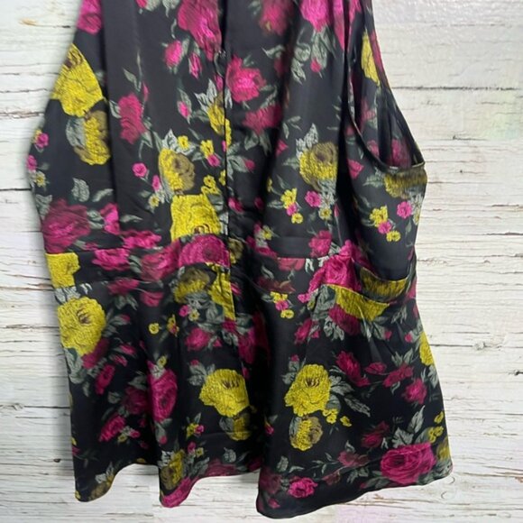 Torrid Floral Tank Top - Black, Pink, Yellow - Picture 5 of 8